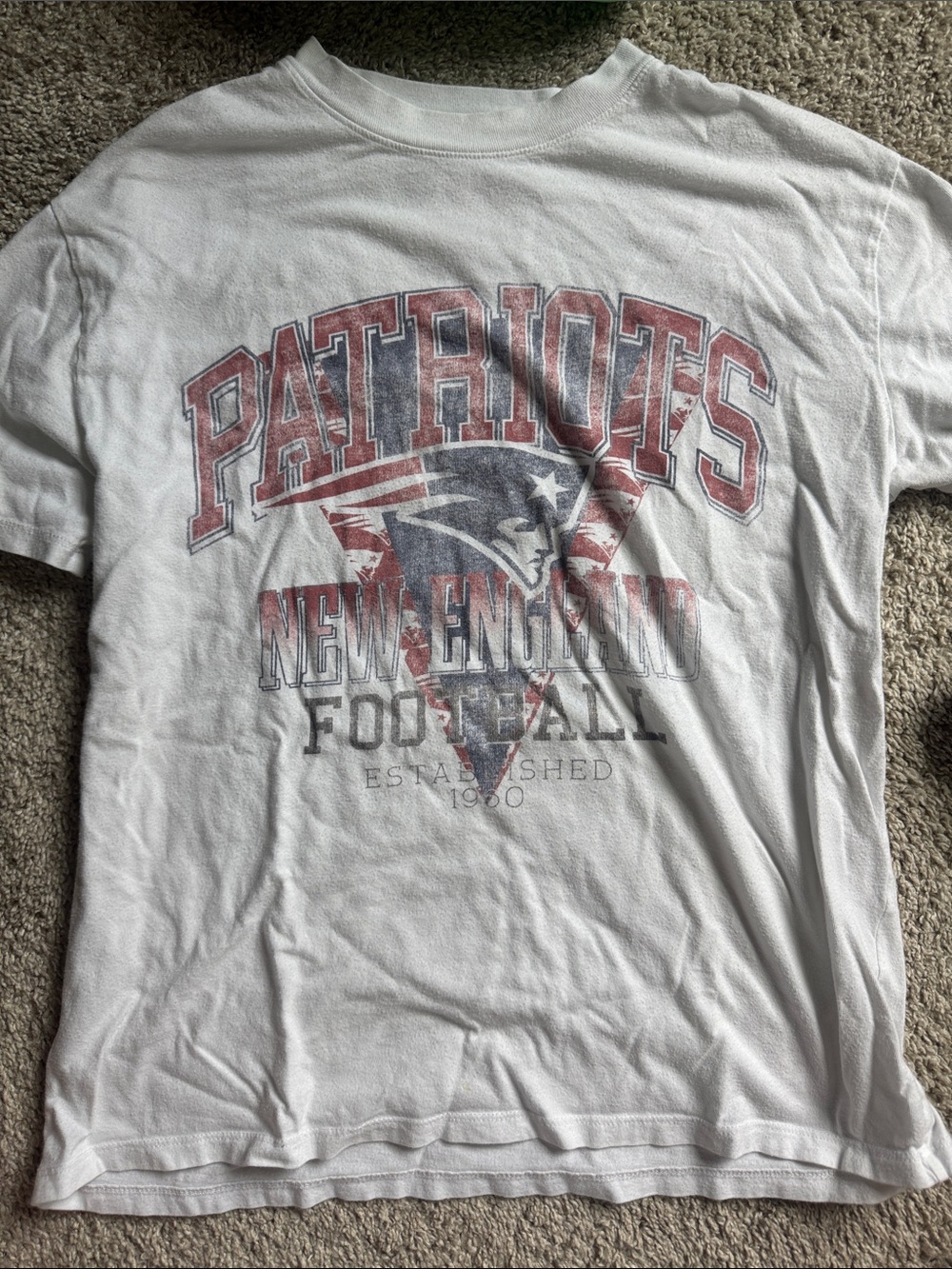 Team Apparel White Patriots New England Football Graphic Tee